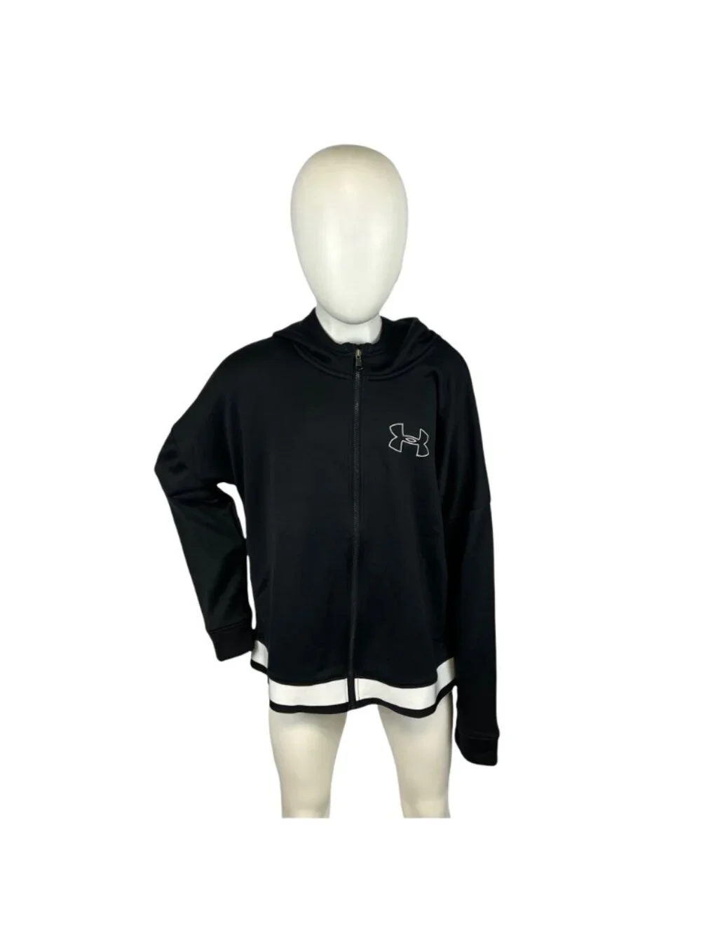 Girl's Under Armour black full zip hoodie size youth large